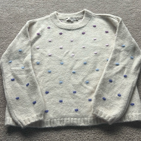 Loft Size Small- Cream with ombré poke a dots sweater - Picture 1 of 2